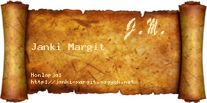 Janki Margit névjegykártya